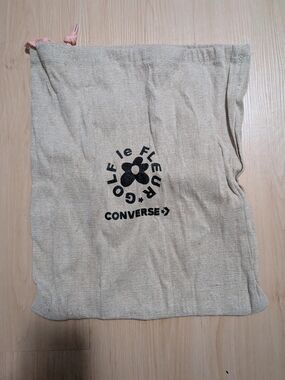Converse Golf le Fleur Natural Canvas Drawstring Bag with Pink Cord